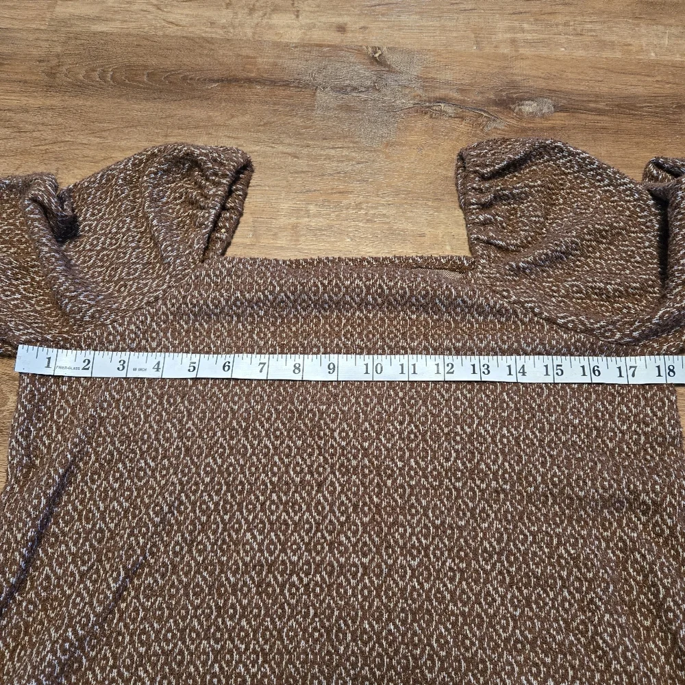 Madewell Brown Diamond Pattern Long Sleeve Blouse Size Small